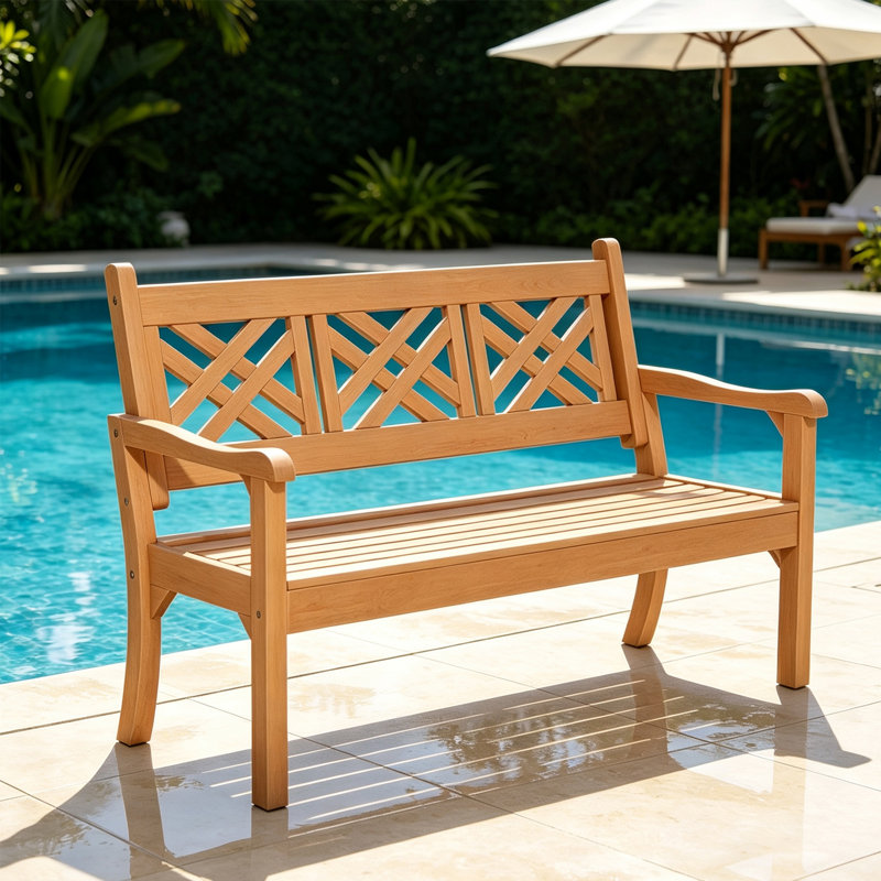 Banc d'extérieur pour porche, terrasse et jardin – Banc de jardin 3 places résistant aux intempéries avec dossier, capacité de 363 kg, entretien facile