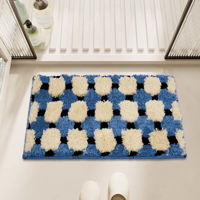 Absorbent Plush Bathroom Mat - Quick-Dry Door Mat With Non-Slip Backing