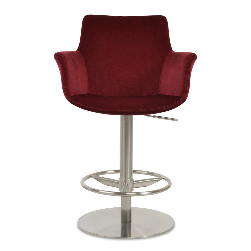 Tabouret à piston Bottega, Cerisier, Brossé