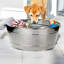 Grand panier de rangement en métal pour jouets pour chiens avec poignées-1792679535