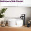 Robinet de salle de bain haut - 1 trou, noir mat, finition trou de fabrication, acier inoxydable-126706874
