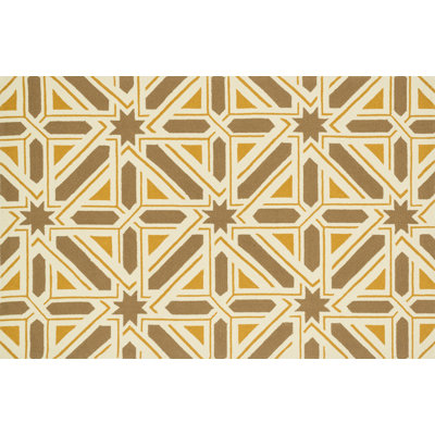 Tapis décoratif d’intérieur/d’extérieur à motif géométrique tissé à la main/taupe Palm Springs