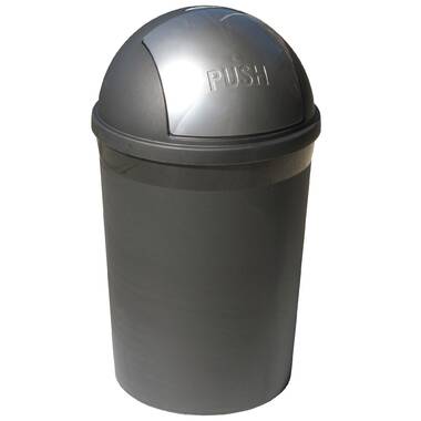 55 Liter / 14.5294 Gallon Commercial Stainless Steel Swing Top Trash Can  Brushed Stainless Steel 