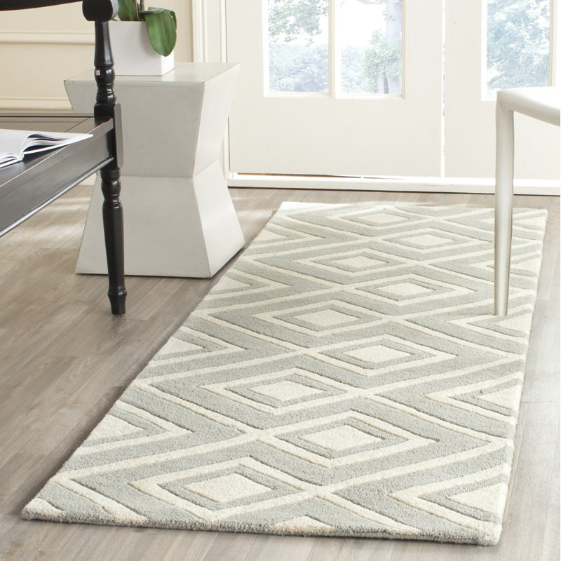 Lake Worth Geometric Wool Hand Woven Area Rug, Rectangle 152 x 244 cm