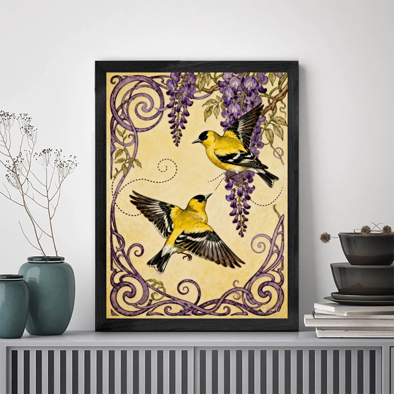 Encadré noir, beaux oiseaux, observateurs d'oiseaux, art mural, impressions rétro, H 17 po x l 13 po
