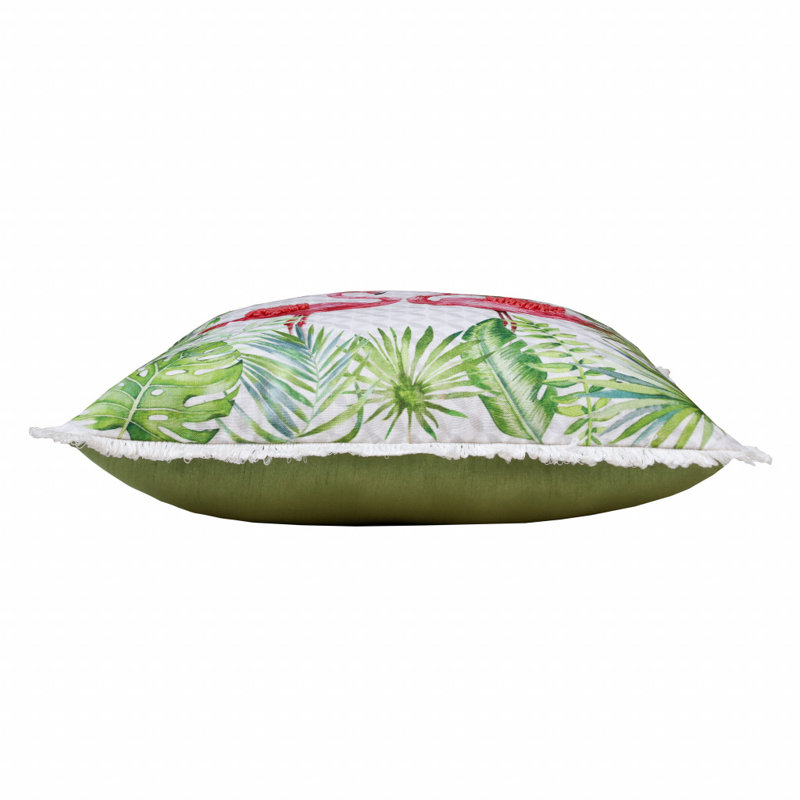 Hand-Woven Coral Pink Flamingo Tropical Throw Pillow