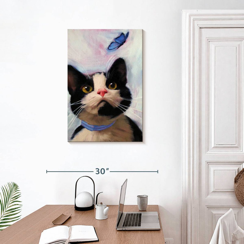 Brampt Cat And Butterfly, 30" H x 20" W