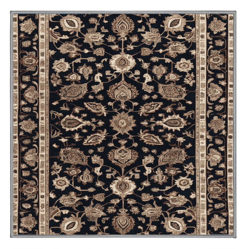 Machine Washable Persian Gray Area Rug, Square 8'