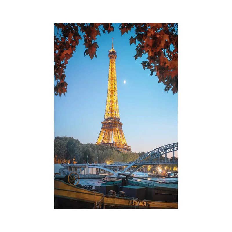 Eiffel Tower Red Nature In Paris by Philippe Manguin - Gallery-Wrapped Canvas Giclée on Canvas, Wrapped Canvas