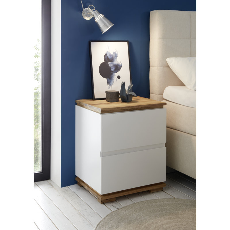 Whitemore 48cm W Solid Wood Bedside Table