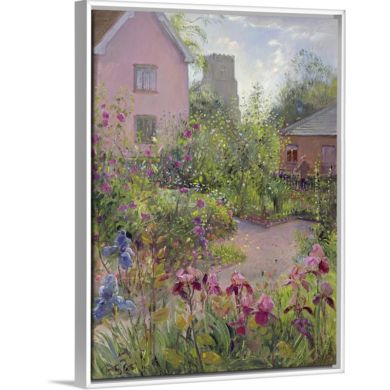 «Herb Garden at Noon» par Timothy Easton - reproduction d'art sur toile, H 26 po x l 20 po x P 1,75 po, Cadre flottant blanc