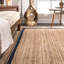 Tapis brun / bleu marine en jute tissé à la machine Speight-21729195