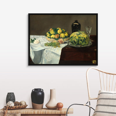 " Still Life With Melon And Peaches " by Edouard Manet Acrylic Painting