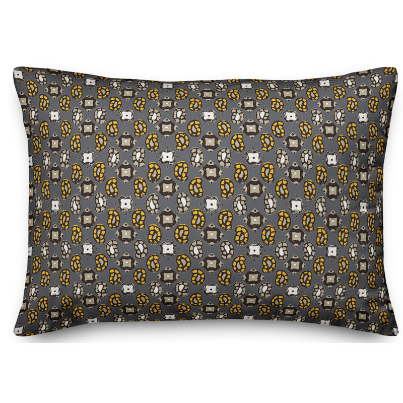  Coussin Tiny Paisley, Jaune / Gris