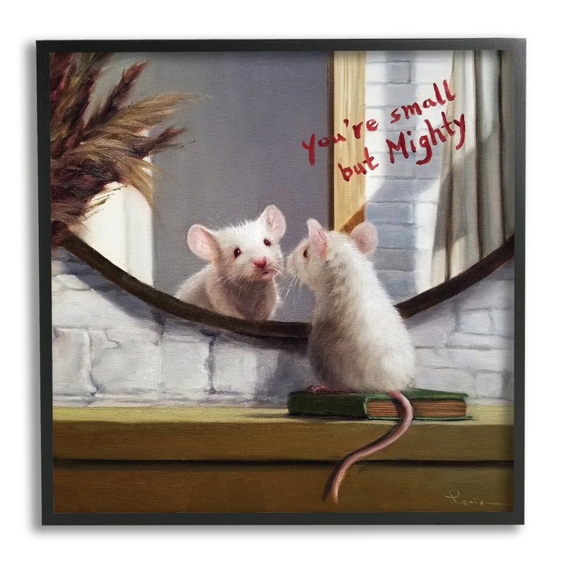 " Small But Mighty ", 17" H x 17" W x 1.5" D, Midnight Black Framed Giclee