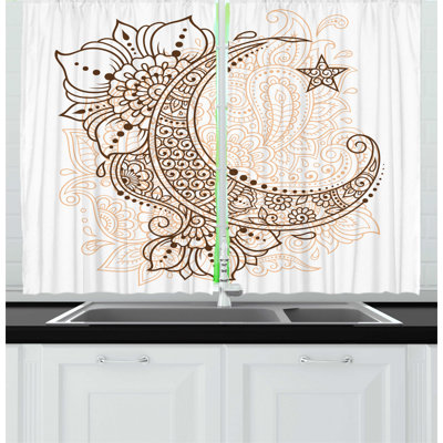 Peach/Chocolate Kitchen Curtain