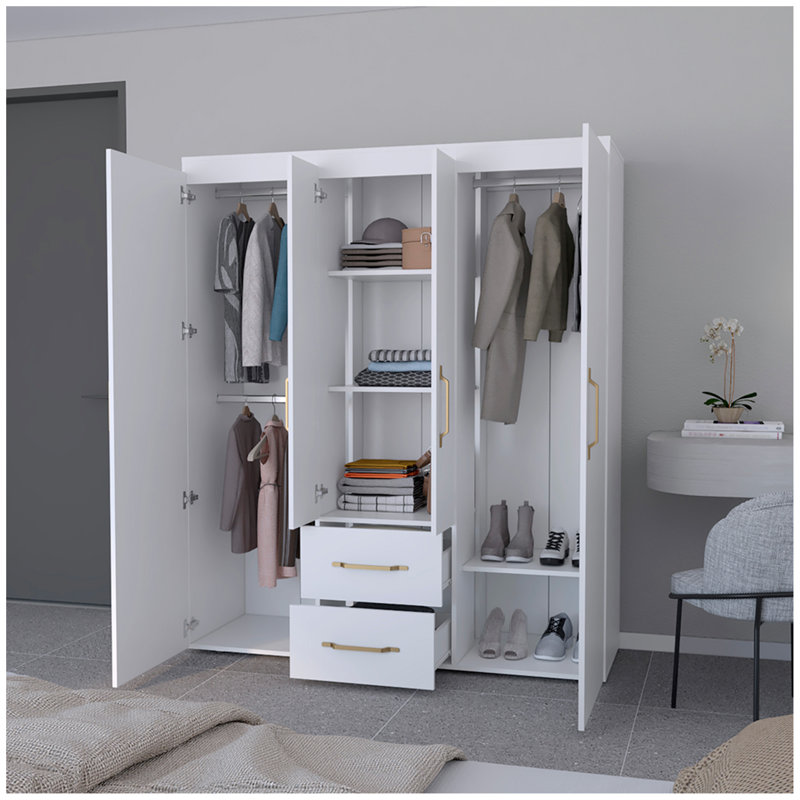 Armoire Elma, chambre à coucher, blanc
