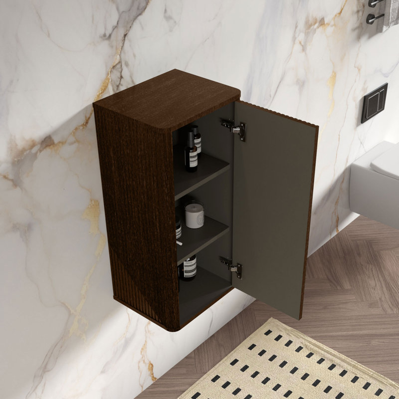 Hannemarie 14 Inch Floating Bathroom Side Cabinet - Modern Storage Cabinet with DTC Soft-Close Hinges, Eco-Friendly E1 - for Bathroom, Kitchen, Apartment, Hotel