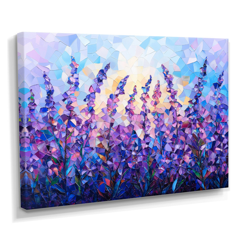 «Fantasy Field Of Lavender Field II - Violets», impression murale, H 34 po x l 44 po, Toile tendue, Ne s’applique pas