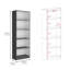 Ensemble de bibliothèque 2 pièces Layton, 49 po de largeur avec 8 tablettes et armoire double porte, ensemble de salon Gris mat - blanc-1214269241