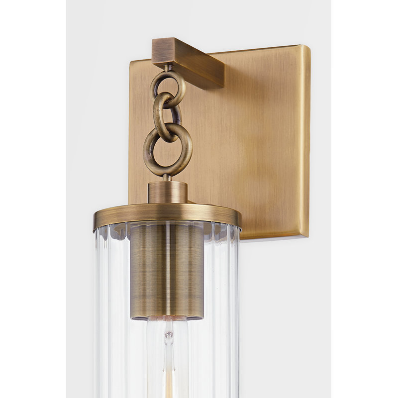 1 - Light Outdoor Armed Sconce, 12.75" H x 4.75" W x 5" D