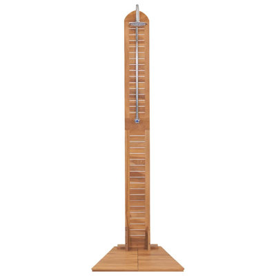 Douche d'extérieur autoportante en acier / bois 80,3 "avec pomme de douche amovible