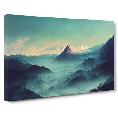 Enlightened Japanese Mountains - Wrapped Canvas Print