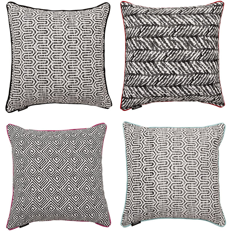 Geometric Square Throw Pillow Cover, Polyeste, 43"H x 43"W x 5"D