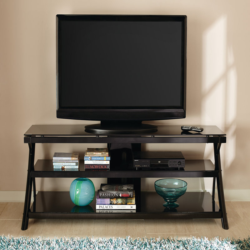 Lucio 65'' Black Metal and Glass Media Console