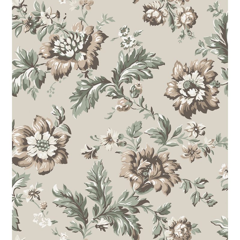 Rouleau de papier peint L 33 pi x l 20,86 po Ett Hem Rosen Stockholm, Beige