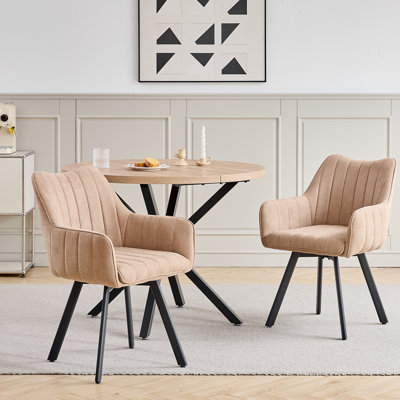 Linen Blend Upholstered Armchair