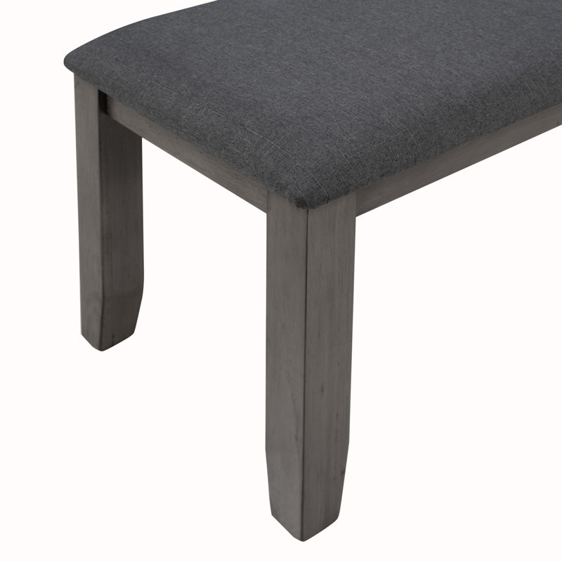 Angeline Dining Room Table and Chairs with Bench, Rustic Wood Dining Set, Set of 6,dining table set,dining room set, Grey