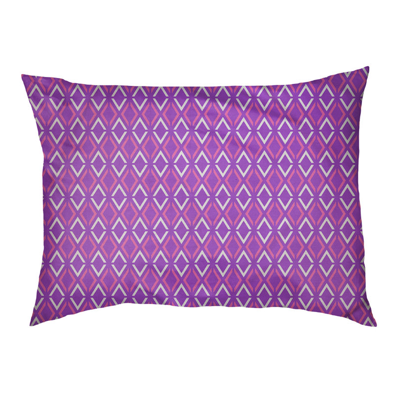 Coussin Byrge, Grand (l 42,5 po x P 32,5 po x H 14 po), Mauve / Rose / Sarcelle