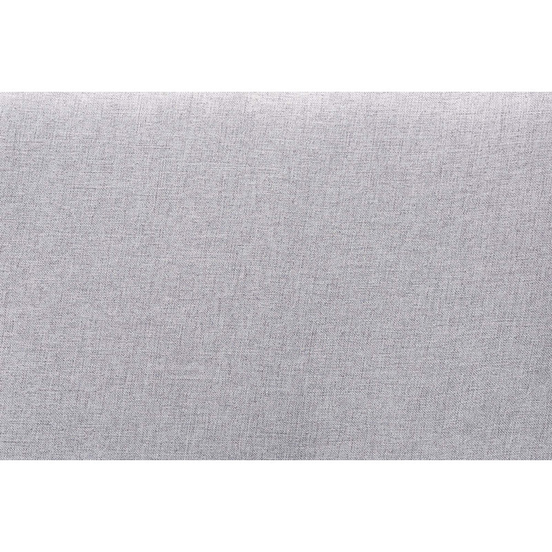 Lit plateforme revêtu de tissu Armistice, Gris clair / Brun noyer
