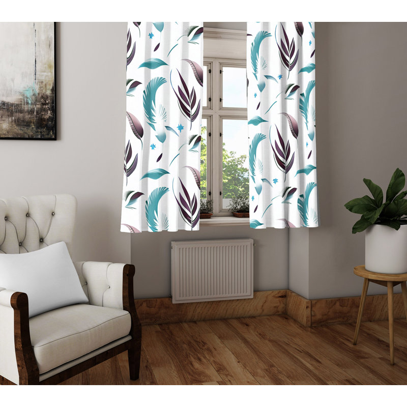 Binali Semi Sheer Curtain Pair, 56" W x 78" L