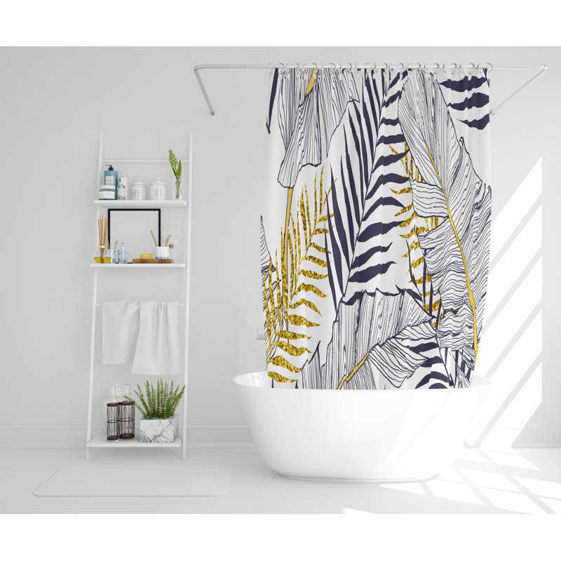 Caigan Polyester Shower Curtain Set, 168cm H x 168cm W