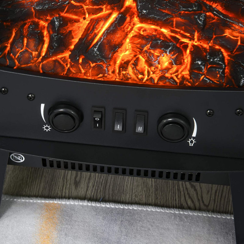 Jaycee Belfry Heating 39cm W Black Electric Fireplace with 6138 BTU