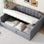 Lit de jour gris rembourré avec rangement, lit de jour double et confortable-1022083775
