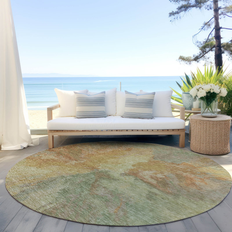 Tapis intérieur / extérieur Theodara Aloe, 2'3" x 7'6"