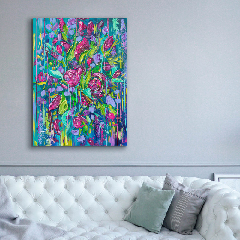 «Rain mauve» par Estelle Grengs, H 54 po x l 40 po x P 1,5 po