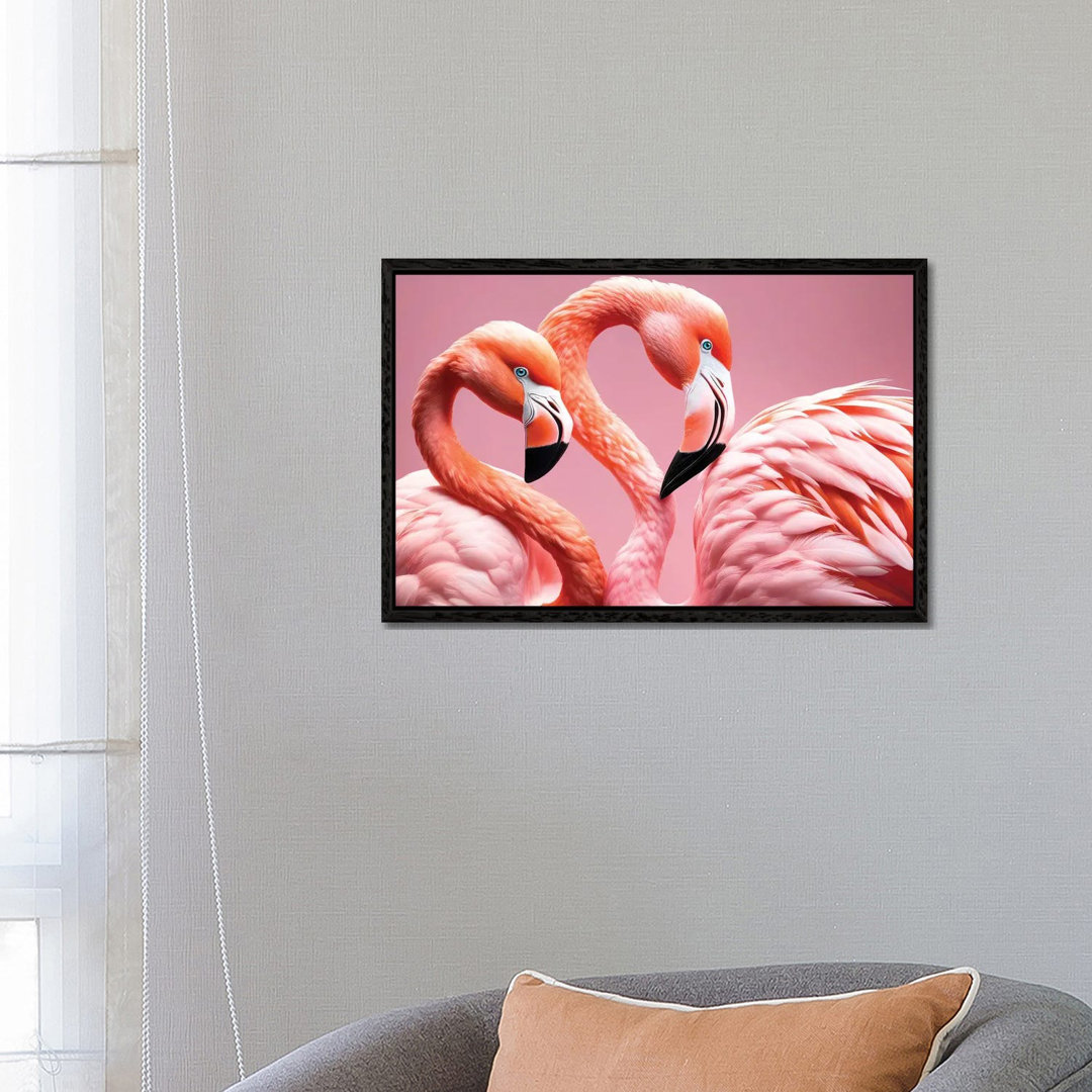 Xtravaganza Flamingos In Love von Philippe Hugonnard - Galerie-umwickelte Leinwand Giclée auf Leinwand