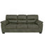 Canapé moderne 3 places en tissu métallisé de 206 cm (81 pouces) avec accoudoirs rembourrés et pieds triangulaires noirs.-443118366