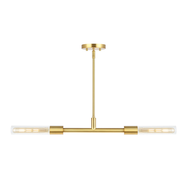Luminaire suspendu linéaire à 2 lumières pour îlot de cuisine Khira