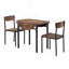 Ensemble de table de salle à manger 3 pièces avec abattant et 2 chaises, parfait pour les petits espaces, offrant fonctionnalité et style moderne