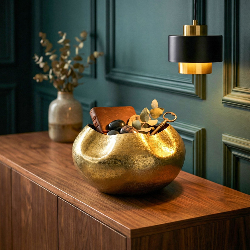 Aluminum Table Vase, Gold