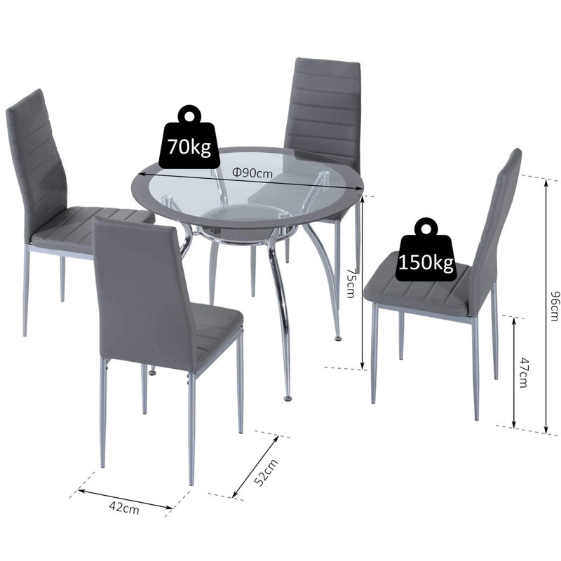 Adomale 4 - Person Dining Set