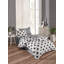 Ensemble de housse de couette en mélange de coton blanc / noir-22797604-22797611