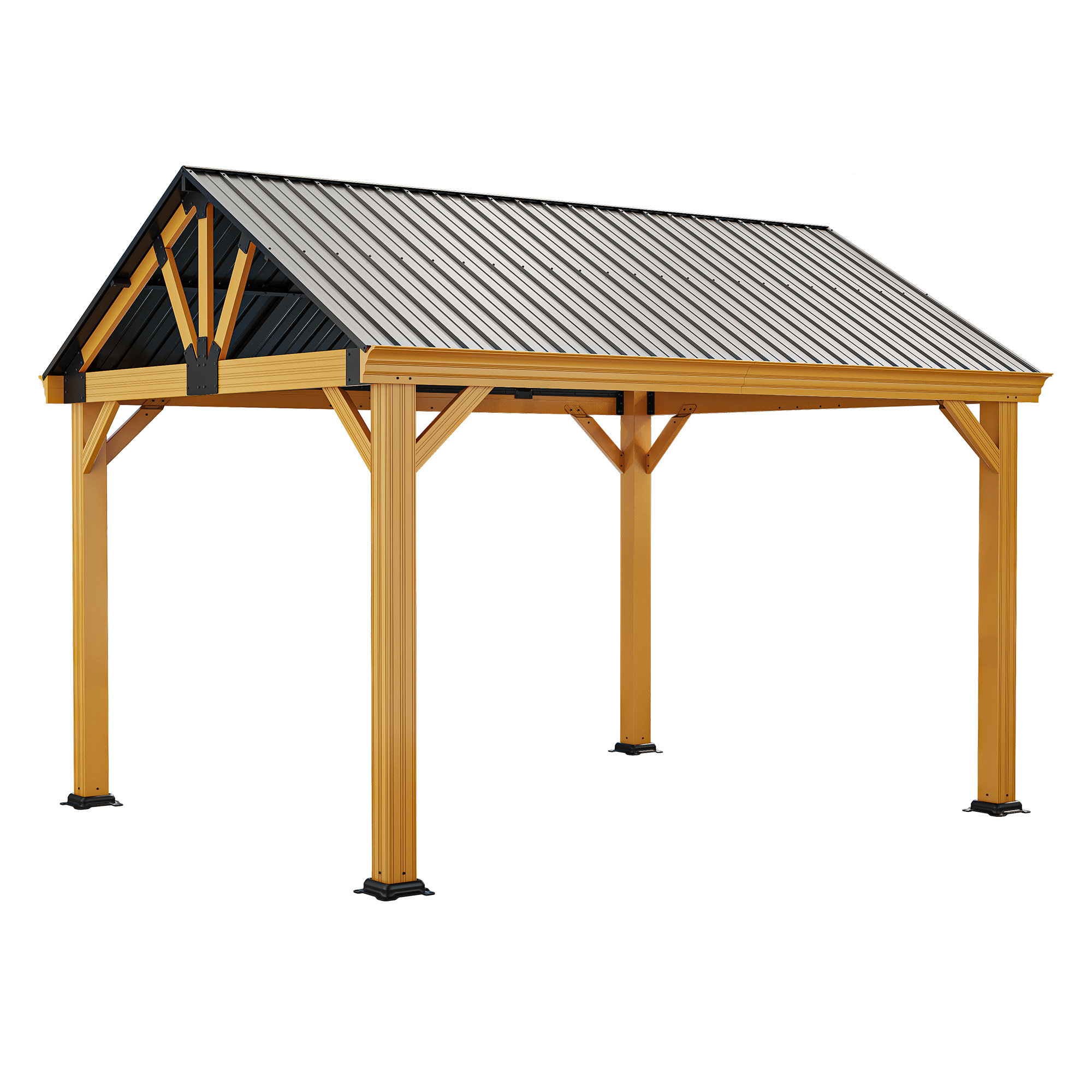 Edrosie Inc 11FTx13FT Hardtop Gazebo with Galvanized Steel - Wayfair Canada