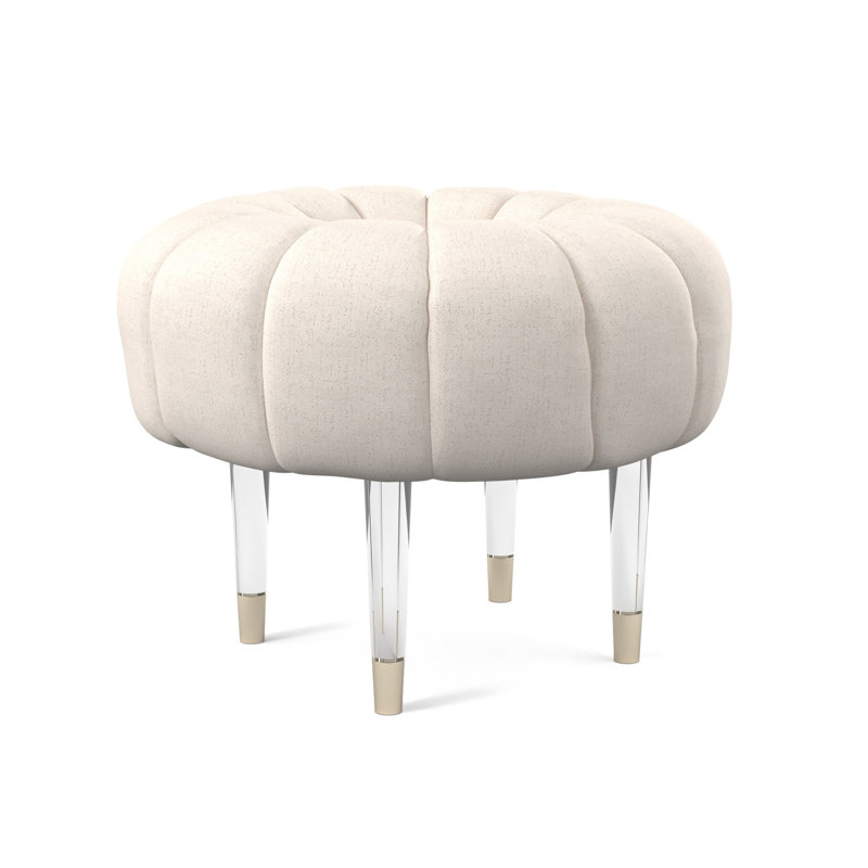Oops A Daisy Round Ottoman, Venice Ivory