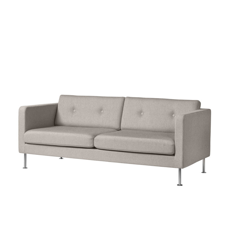 Firhoj Tufted Sofa, 32.28" H x 77.95" W x 34.65" D, Beige Gray Wool
